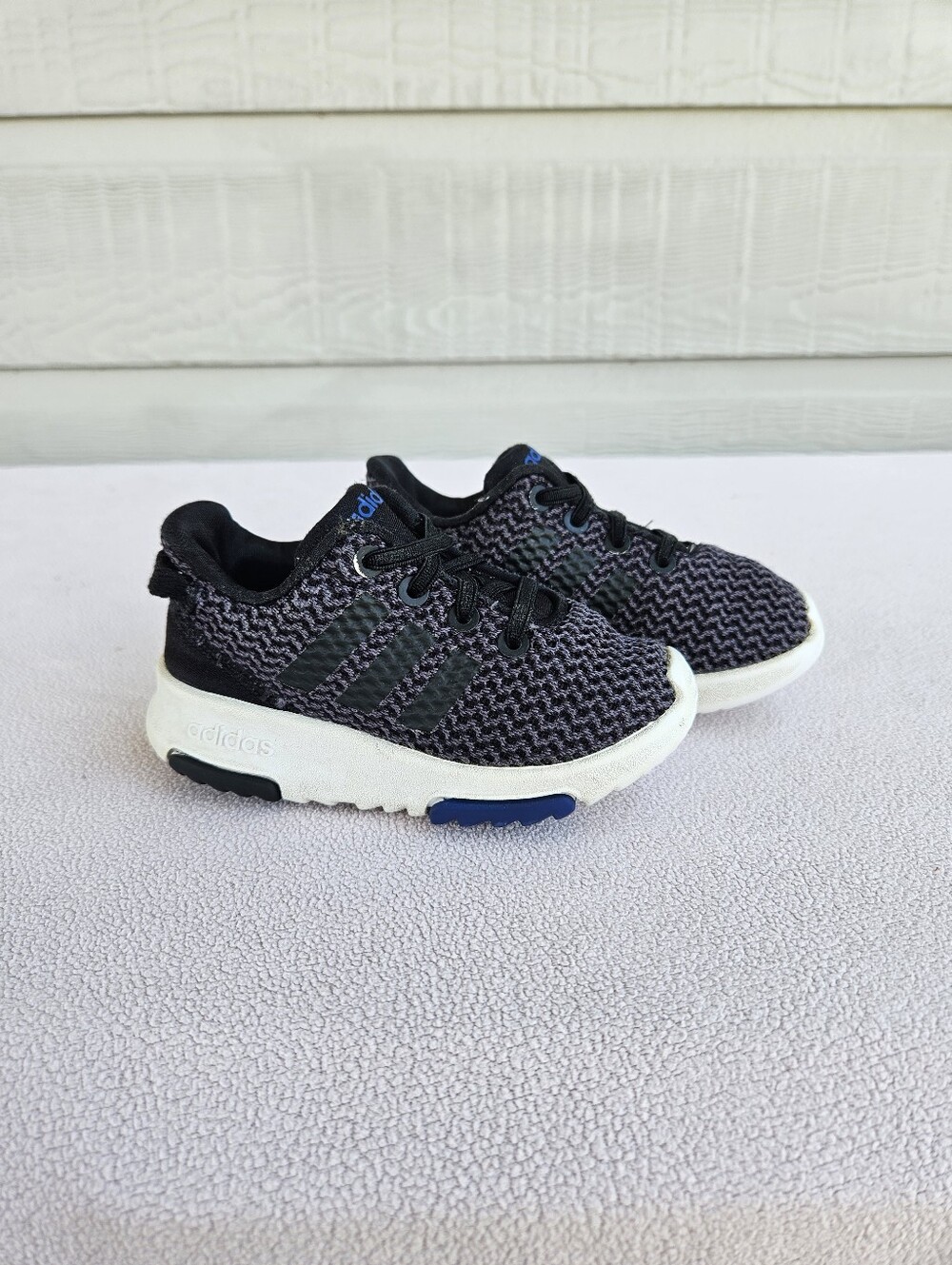 adidas Essentials Racer TR Toddler Sneaker SZ 6.5K Grey Black Slip-On DB1870